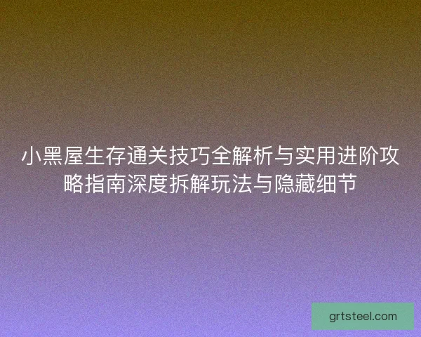 小黑屋生存通关技巧全解析与实用进阶攻略指南深度拆解玩法与隐藏细节
